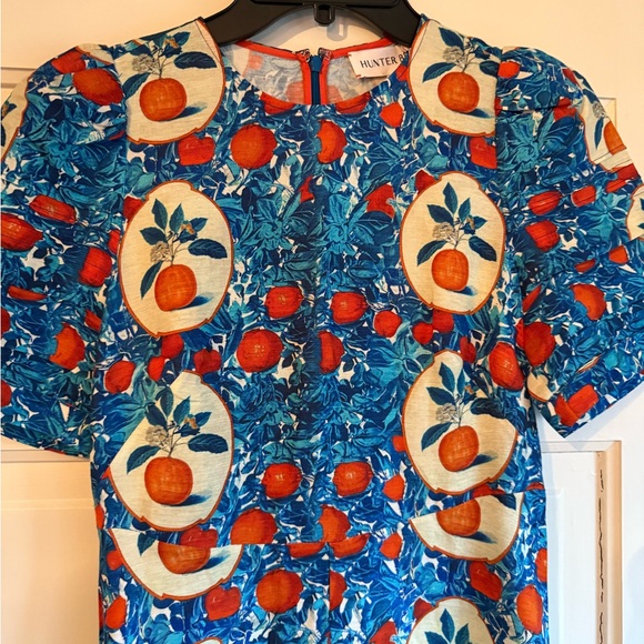 Hunter Bell Casey Blue and Orange Midi Dress - Picture 6 of 8